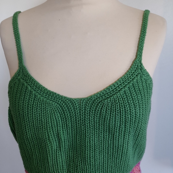 Green ASOS Crochet Crop Top Hippie Festival Size 14 - Picture 4 of 7